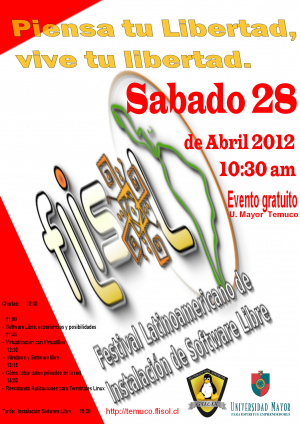 Uno de los afiches Flisol 2012 Usado para Temuco